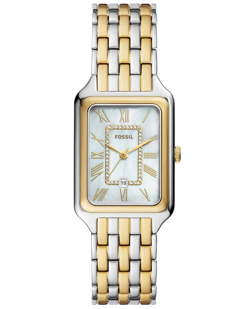 Fossil Women's Raquel Three-Hand Date Two-Tone Stainless Steel Watch, 26mm