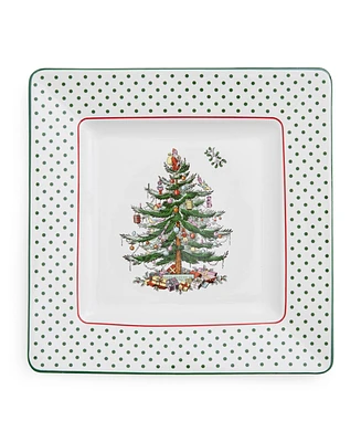 Spode Christmas Tree Polka Dot Square Platter