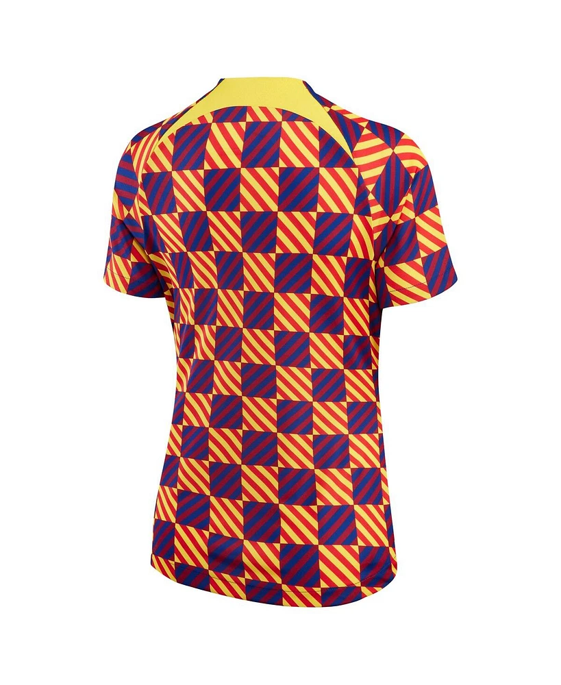 Women's Nike Yellow Barcelona 2022/23 Pre-Match Raglan Performance Top