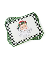 Spode Christmas Tree Black & White Mixed Snowman & Santa Placemats, Set of 4