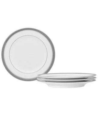 Noritake Charlotta Platinum 4 Piece Bread Butter and Appetizer Plates Set, Service for 4