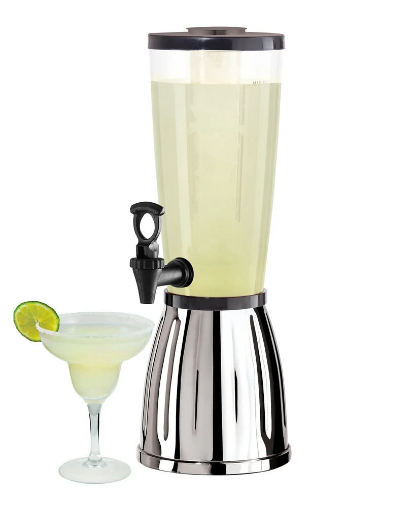 Oggi 3 Quart Beverage Dispenser with Ice Tube Ez-Pour Spigot