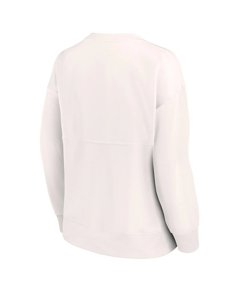 Women's Fanatics White New England Patriots Leopard Team Pullover Sweatshirt