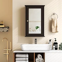 Bathroom Wall Cabinet Single Mirror Door Cupboard Storage Medicine Wood Shelf