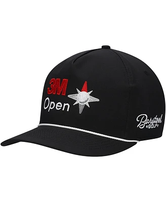 Men's Barstool Golf Black 3M Open Rope Snapback Hat