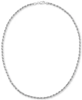 Rope Link 22" Chain Necklace in Sterling Silver