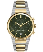 Salvatore Ferragamo Men's Swiss Chronograph Two-Tone Stainless Steel Bracelet Watch 41mm