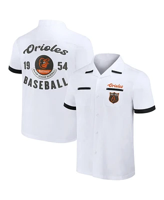 Men's Darius Rucker Collection by Fanatics White Baltimore Orioles Bowling Button-Up Shirt