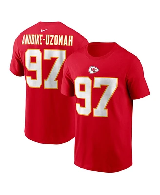 Men's Nike Felix Anudike-Uzomah Red Kansas City Chiefs 2023 Nfl Draft First Round Pick Player Name and Number T-shirt