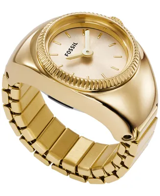 Fossil Women's Ring Watch Two-Hand Gold-Tone Stainless Steel Bracelet Watch, 15mm