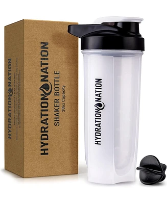 Zulay Kitchen Protein Shaker Bottle 28oz - Shaker Bottles For Protein Mixes With Paddle Shaker Ball