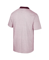Men's Colosseum White Virginia Tech Hokies Print Stripe Polo Shirt