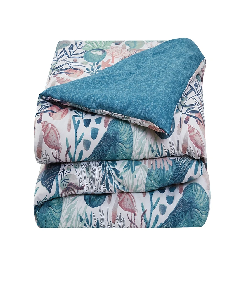Vcny Home Ivory Coast Disperse Print Reversible 3 Piece Quilt Set