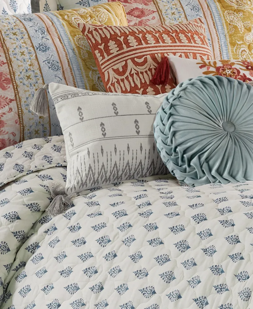 Levtex Tamiya Tassel Embroidered Decorative Pillow, 12" x 24"