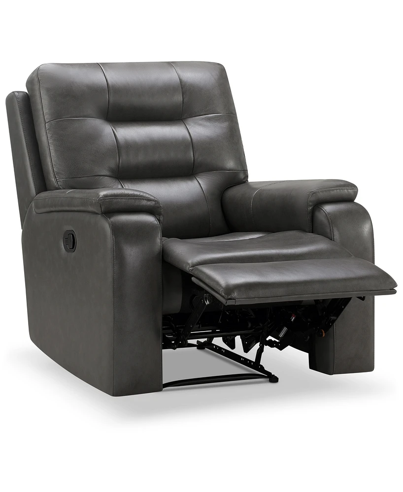 Abbyson Living Waylen 36.3" Top-Grain Leather Manual Recliner