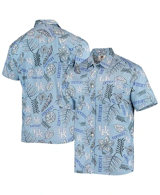 Men's Wes & Willy Light Blue Kentucky Wildcats Vintage-Like Floral Button-Up Shirt