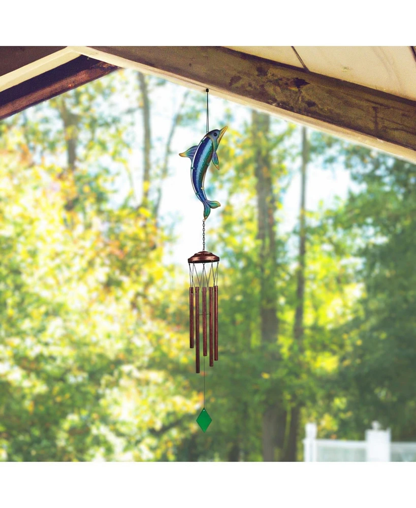 40" Long Blue Dolphin Wind Chime Marine Life