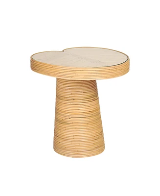 Tov Furniture 22" Rattan Lilypad Shaped Side Table