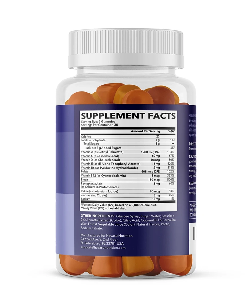 Multivitamin Gummies, Natural Fruit Flavor, Havasu Nutrition, 60ct