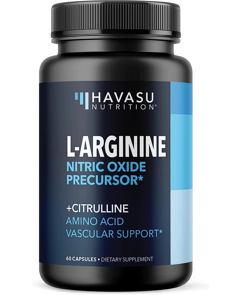 L-Arginine Capsules for Men's Stamina, Endurance & Performance, Havasu Nutrition, 60ct