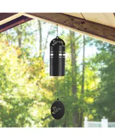 22" Long Metal Black Tube Hummingbird Wind Chime