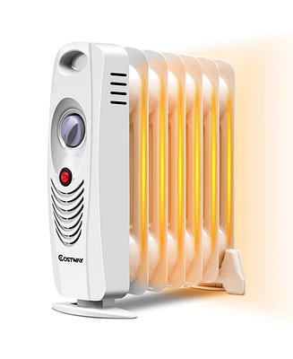 700 W Portable Mini Electric Oil Filled Radiator Heater 7-Fin Thermostat Home