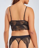 iCollection Plus 3 Piece Bralette, Garter Skirt and Panty Lingerie Set