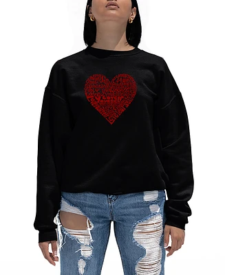 La Pop Art Women's Love Yourself Word Crewneck Sweatshirt