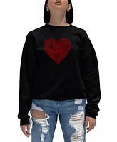 La Pop Art Women's Love Yourself Word Crewneck Sweatshirt