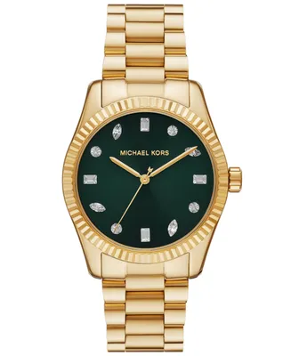 Michael Kors Women's Lexington Three-Hand Gold-Tone Stainless Steel Watch 38mm
