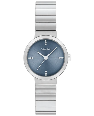 Calvin Klein Women's Three Hand Silver Stainless Steel Bracelet Watch 25mm