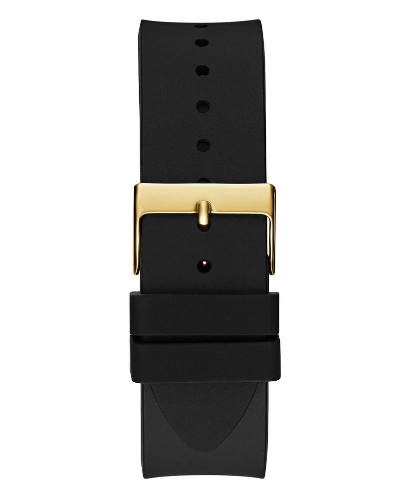 Guess Men's Analog Black Silicone Watch 44mm