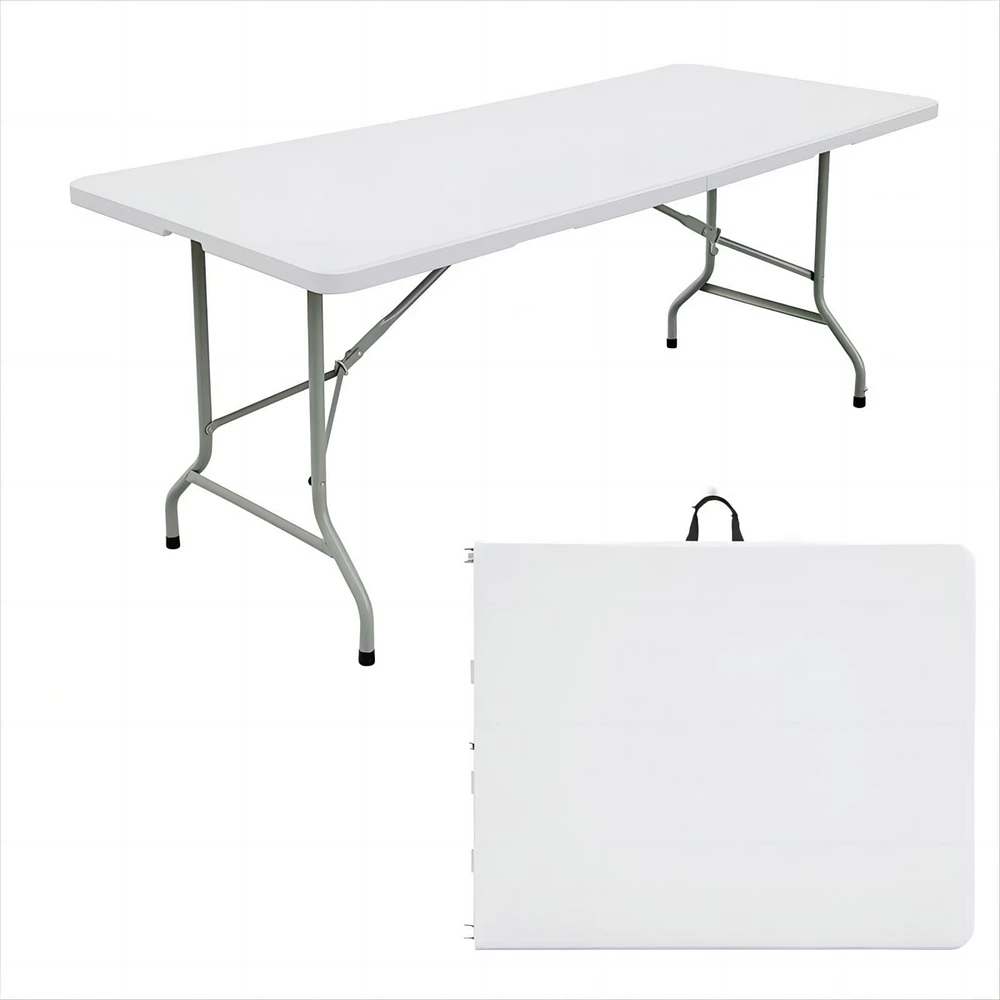 Sugift 6ft Portable Plastic Rectangular Folding Table
