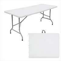 Sugift 6ft Portable Plastic Rectangular Folding Table