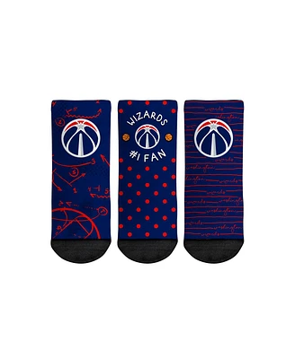 Toddler Boys and Girls Rock Em Socks Washington Wizards #1 Fan 3-Pack Crew Socks Set
