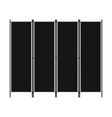 vidaXL 4-Panel Room Divider Black 78.7"x70.9"