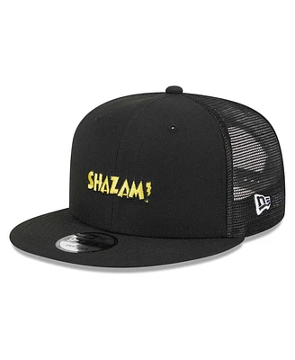 Men's New Era Black Shazam! Trucker 9FIFTY Snapback Hat