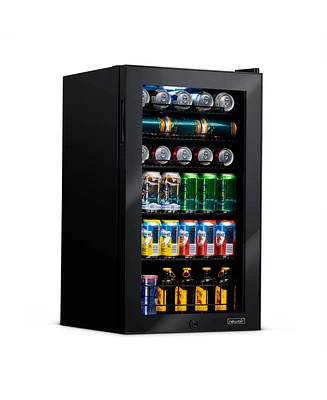 Newair 126 Can Freestanding Beverage Fridge in Onyx Black with Adjustable Shelves