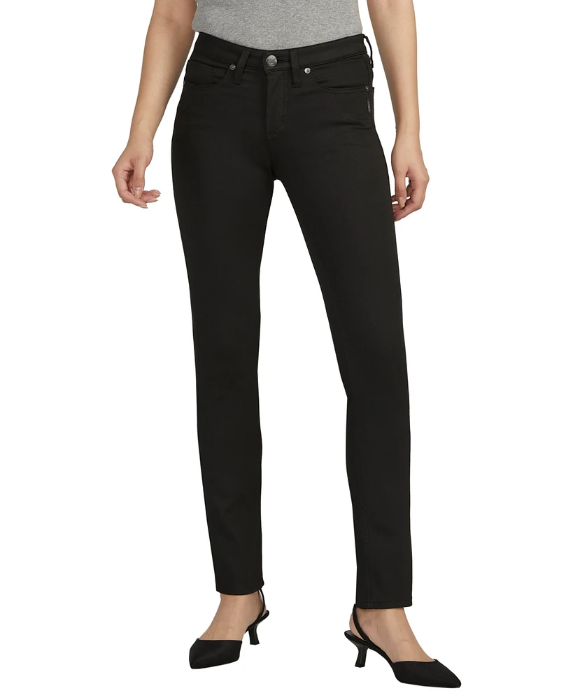 Silver Jeans Co. Women's Suki Mid Rise Curvy Fit Straight Leg Jeans