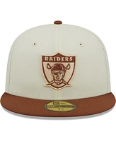 Men's New Era Cream, Burnt Orange Las Vegas Raiders City Icon 59FIFTY Fitted Hat