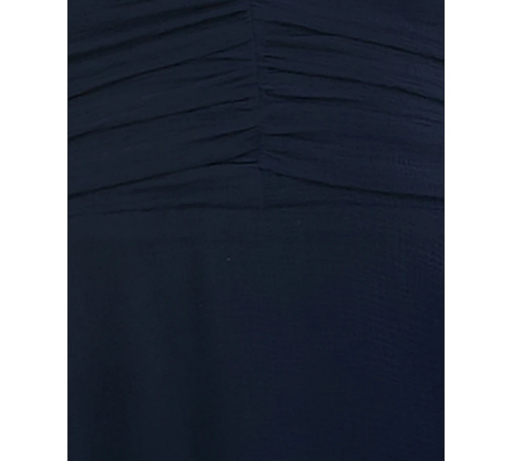 B Darlin Juniors' Flutter-Sleeve V-Neck Layered Dress