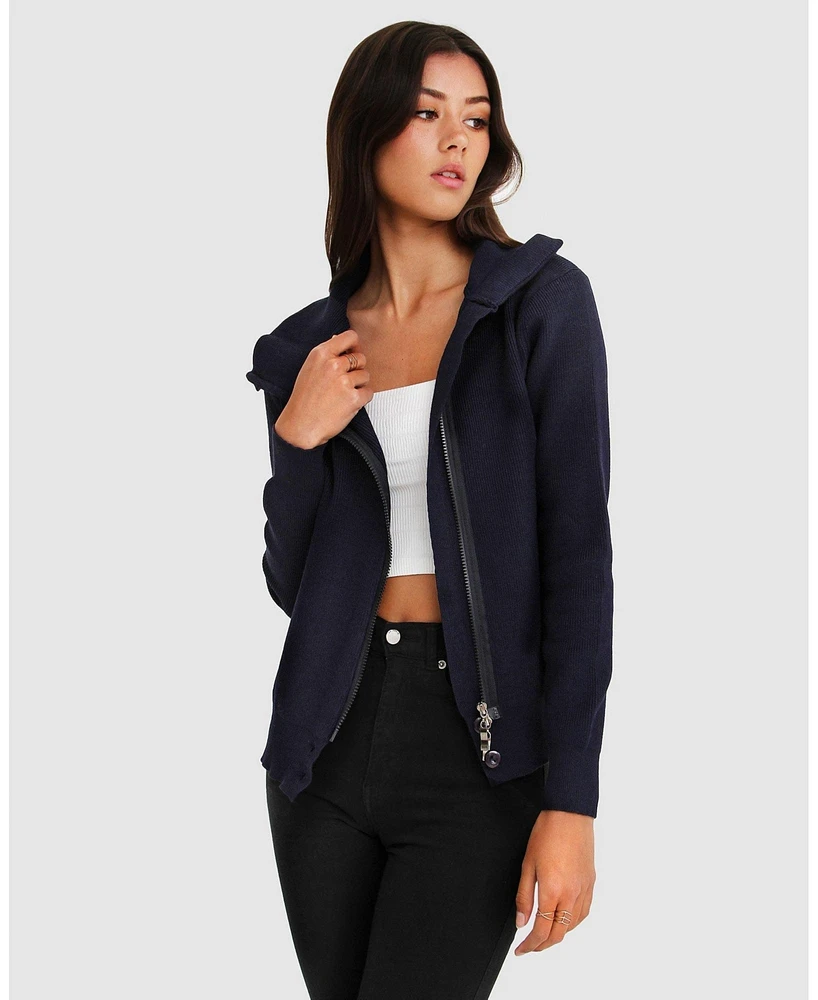 Belle & Bloom Women's Brother's Zip Front Jumper