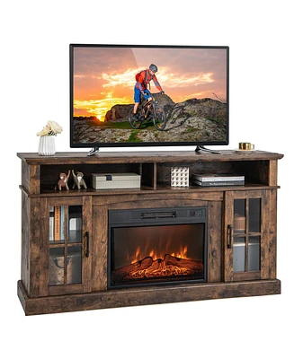 58" Fireplace Tv Stand with 1400W Electric for TVs up to 65 Inches