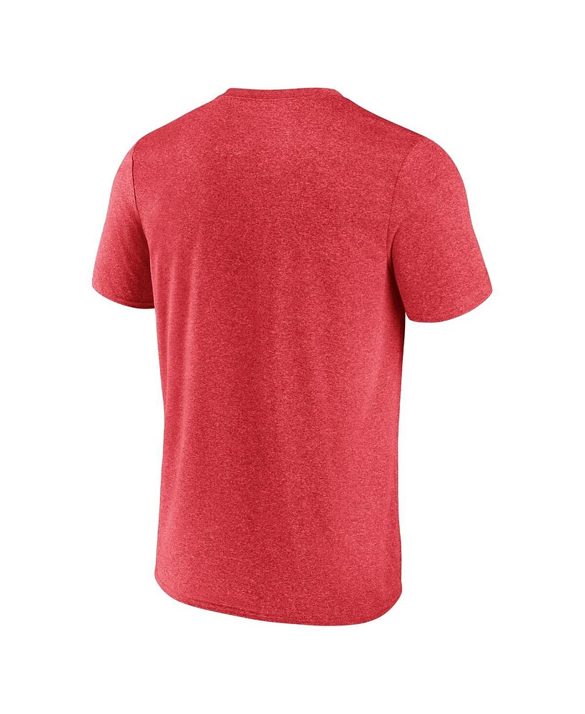 Men's Fanatics Heathered Red Chicago Blackhawks Prodigy Performance T-shirt