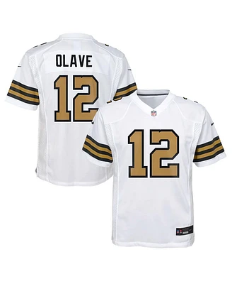 Big Boys Nike Chris Olave White New Orleans Saints Game Jersey