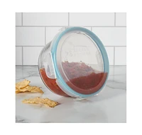 Anchor Hocking Glass 4 Cup Round Food Storage with Truelock Locking Lid, 2 Piece Set