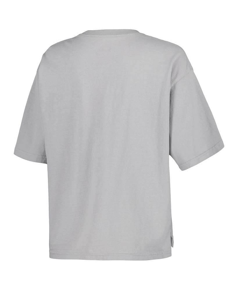 Women's Pressbox Silver Wisconsin Badgers Rock & Roll School of Rock T-shirt