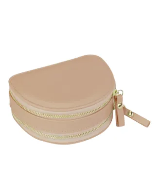 Mele & Co Duo Mini Fashion Half Moon Travel Jewelry Case in Leather