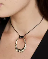 Ettika Hammered Golden Loop Pendant 18K Gold Plated Necklace