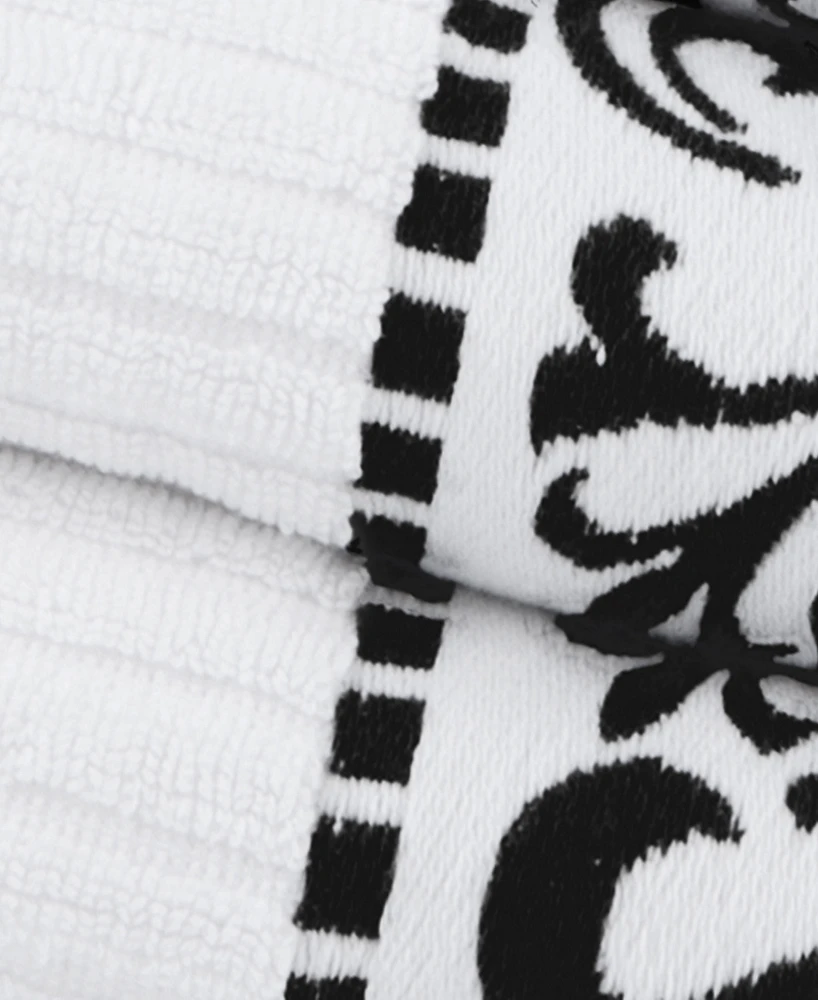 Superior Athens Cotton with Greek Scroll and Floral Pattern, 4 Piece Bath Towel Set